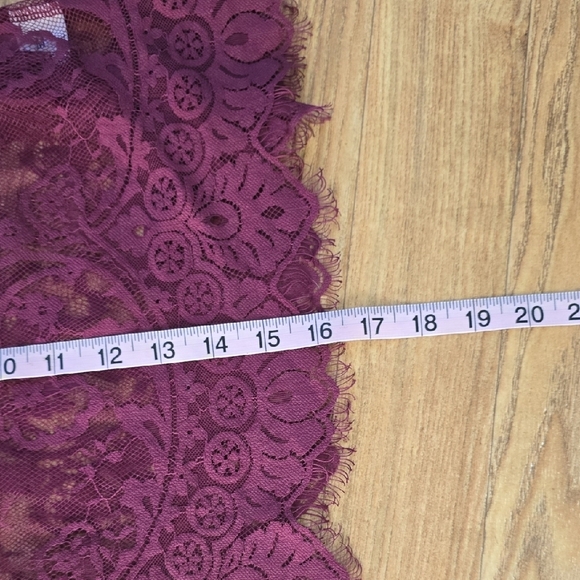 Lizard Thicket Burgundy Lace Crop Top - Picture 6 of 6